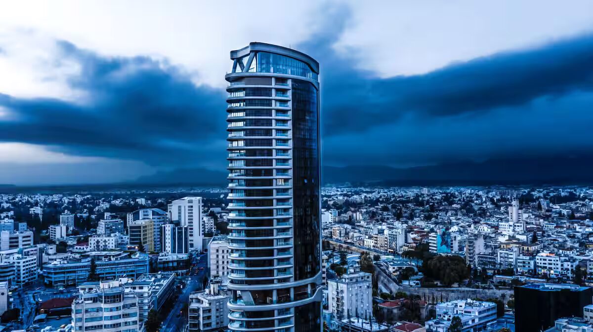 The 360 Nicosia tower rising above the city skyline